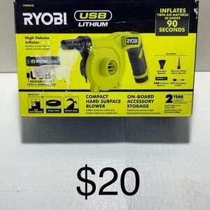 Ryobi USB Lithium High Volume Inflator - Yellow